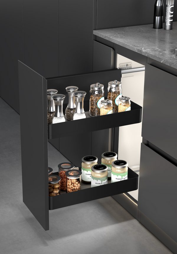 Estratto-ELKY Basket Matte Black Series Bottle Pull Out Basket — ELKY Kitchen Baskets & Pull-Out Storage